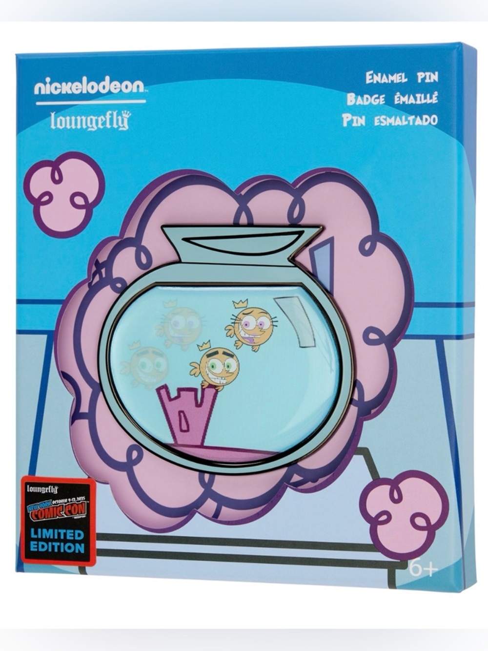 NWT Loungefly NYCC Limited Edition The Fairly OddParents Lenticular 3" Pin RARE